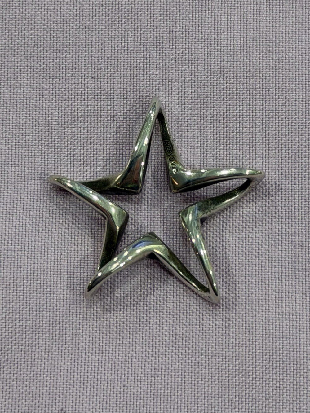 Retired James Avery Sterling Silver Open Star Pendant – 925 – 2.7g